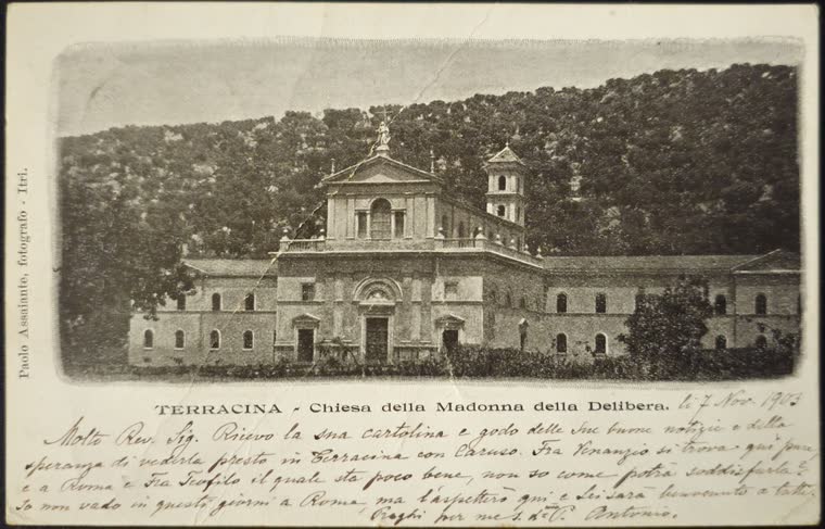 Cartolina: Terracina — Chiesa della Madonna della Delibera